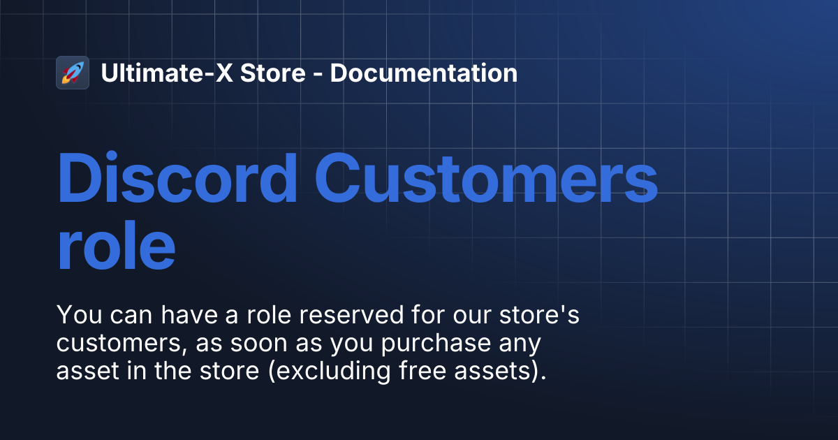 Discord Customers role | Ultimate-X Store - Documentation